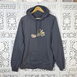 American Apparel Gray Hoodie Motorcycle Graphic Womens XLarge Streetwear Punk